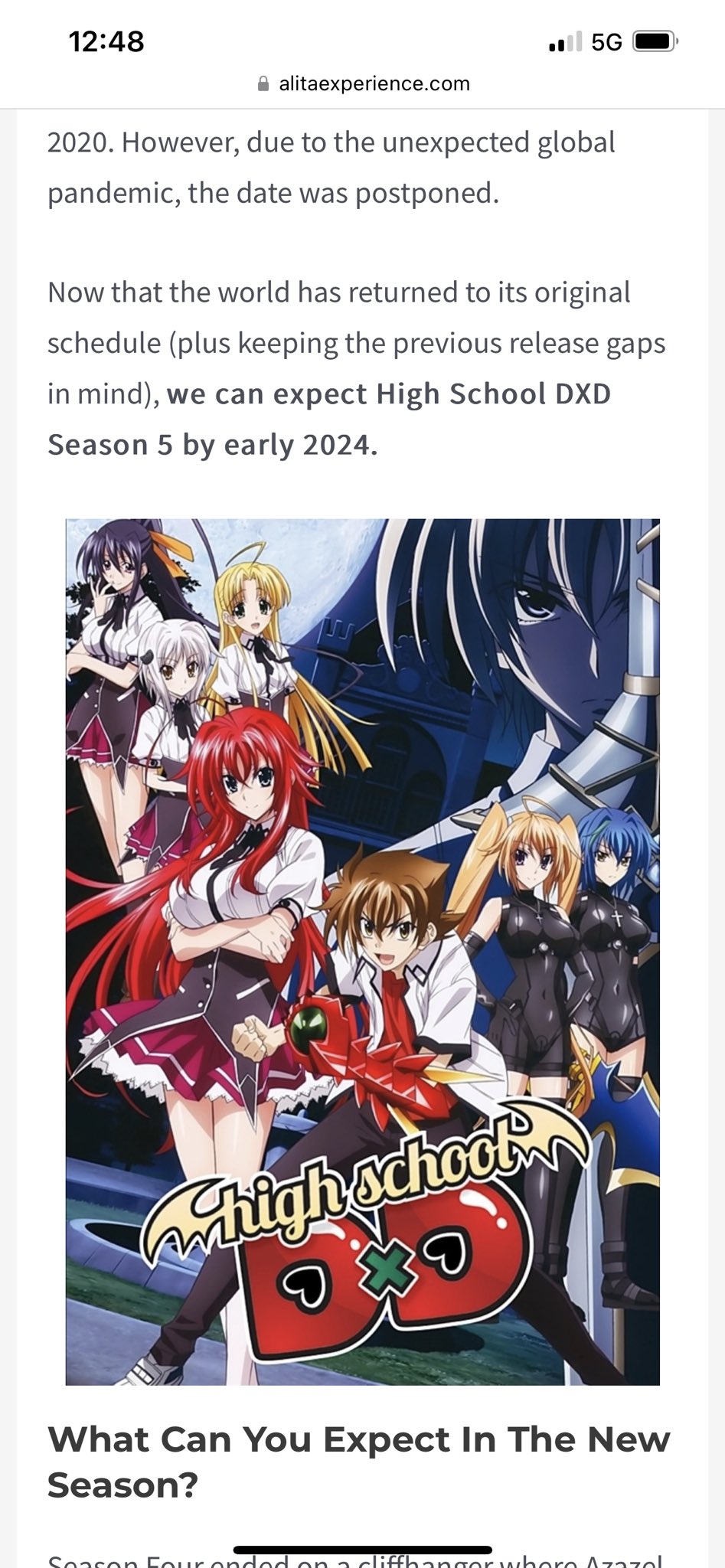 Dragon Anime 2.0 on X: LEAKS : High School DxD Season 5 New Season Related  Info May Be In 2024 Insider Says. #HighSchoolDxD  /  X