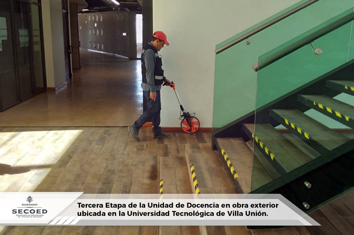 Continúan las auditorías de obra pública en el Gobierno de <a href="/EVillegasV/">Esteban Villegas V.</a>, el personal de la SECOED visitó la Tercera Etapa de la Unidad de Docencia de dos niveles, ubicada en la Universidad Tecnológica de Villa Unión, obra ejecutada por el <a href="/INIFEEDgo/">INIFEED</a>. #ElValorDeNuestraGente