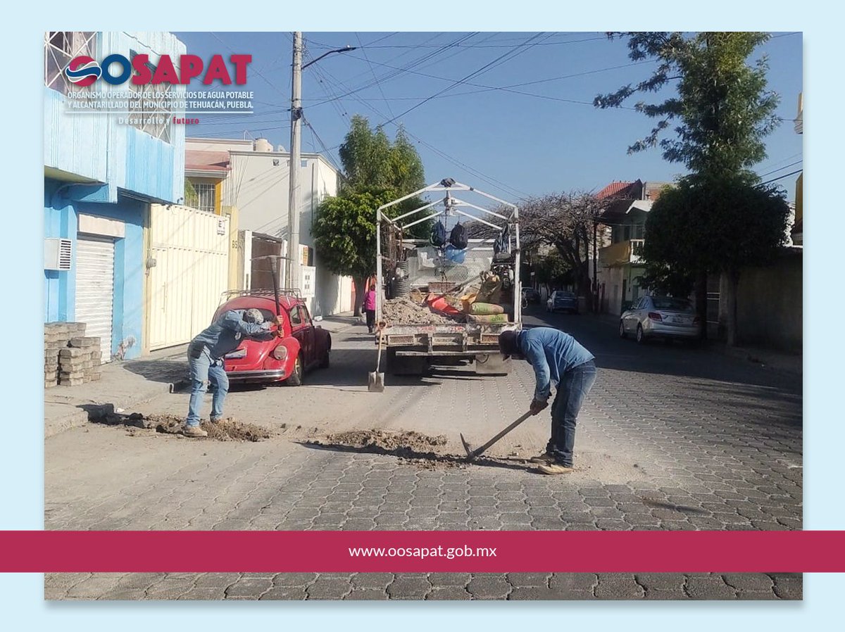 OOSAPAT1's tweet photo. Equipo de #OOSAPAT trabaja en distintos puntos de la ciudad en la reparación de carpeta asfáltica y reposición de adoquín. ⛏🚧
#OOSAPAT #DesarrolloyFuturo https://t.co/POQFFVTZ4v