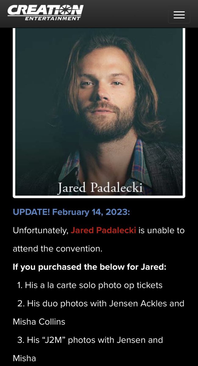 Jared Padalecki Updates on Twitter: Sad news😞