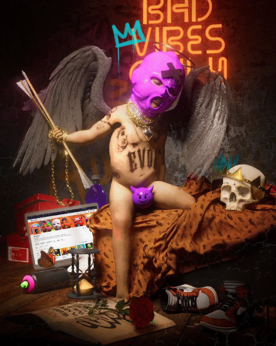 48 hour open edition 😈 Burn to Redeem 😈

Burn 1 G’EVOL for 1 ‘Bad Vibes Only’. 

Send to ImmortalEVOLs wallet - 
0x205bbe1117746d410c691e72e5eebfd9e3767c4c

Ends Friday 8pm GMT

No max per wallet

Post your Immortal EVOL below. 😇😈🔥