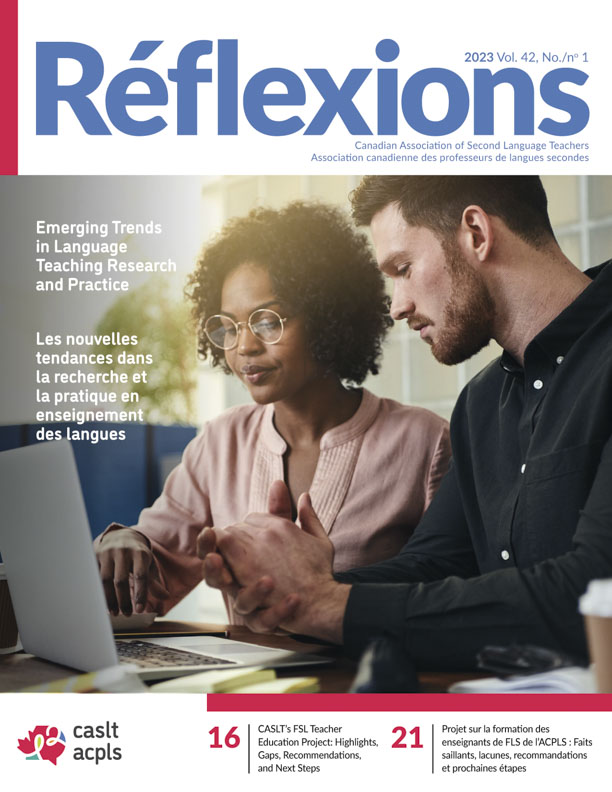 CASLT_ACPLS's tweet image. A new issue of our professional magazine, Réflexions, is available!

Theme: Emerging Trends in Language Teaching Research and Practice 📈

Read it online 👉 caslt.org/en/media/refle… #langchat #réflexions #languageteacher