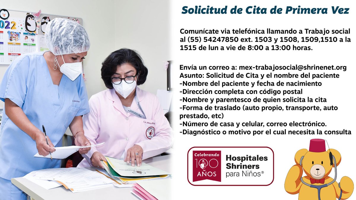 Hospital Shriners Para Niños México on Twitter "¿Cómo solicitar