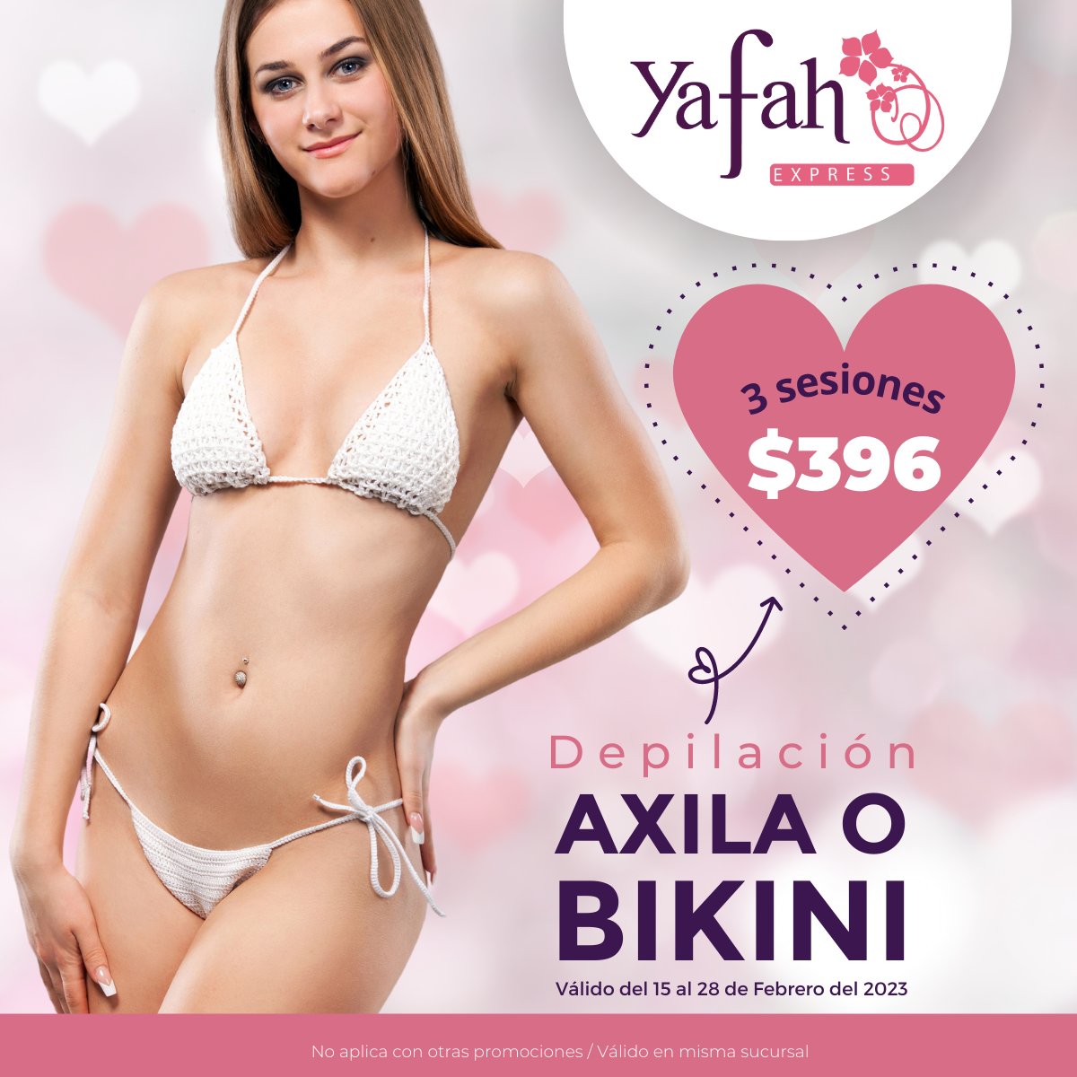 AguascalYafah's tweet photo. En este mes del amor y la amistad tenemos para ti estas increíbles promociones.
¡Aprovecha! 🙌
✅Depilación de axila o bikini 3 sesiones por $396
✅Una mascarilla facial con equipo profesional $449
Luce hermosa en todo momento ❤️#Promociones #Febrero #Amoryamistad #YafahExpress https://t.co/BwqXQvVZmA
