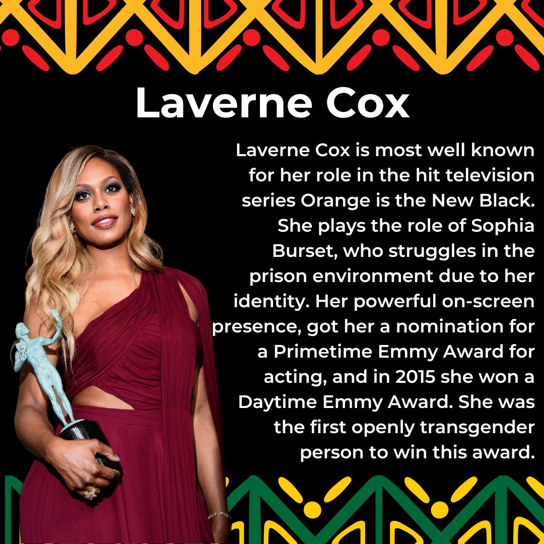 Happy Wednesday! Today we would like to honor and remember Laverne Cox. #BlackHistory #TheIslands_CSUCI #MyMDC #LaverneCox