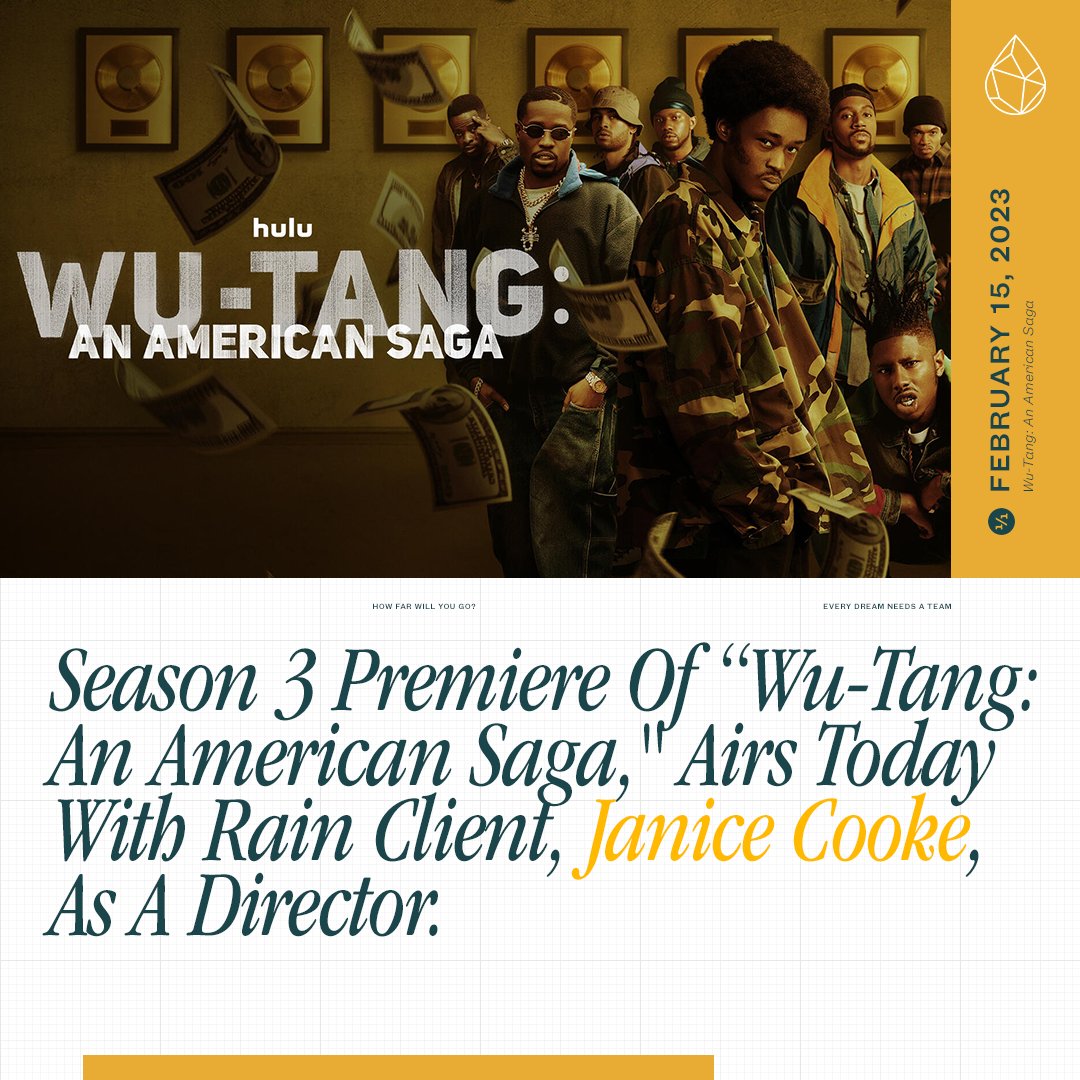RainManagement's tweet photo. Today is the season premiere of "Wu-Tang: An American Saga"! Make sure to catch the first 3 episodes of Season 3, streaming on Hulu. This series is all about the raw exploration of the Wu-Tang journey, and will keep you on your toes!
#rainclient #rainmanagement #rainla #wutang https://t.co/fPUlgWtBTb
