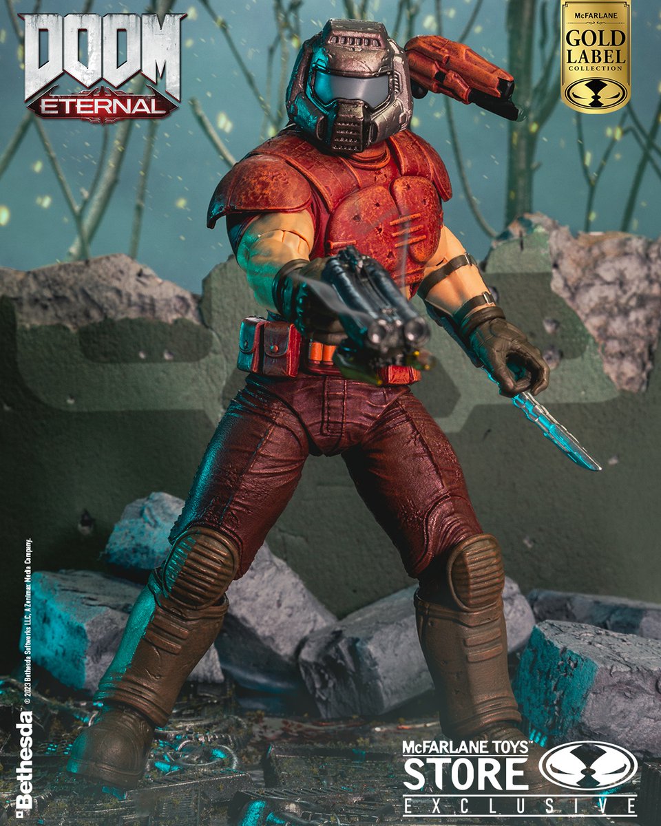 DOOM Slayer (Classic Red Skin) Gold Label figure is AVAILABLE NOW