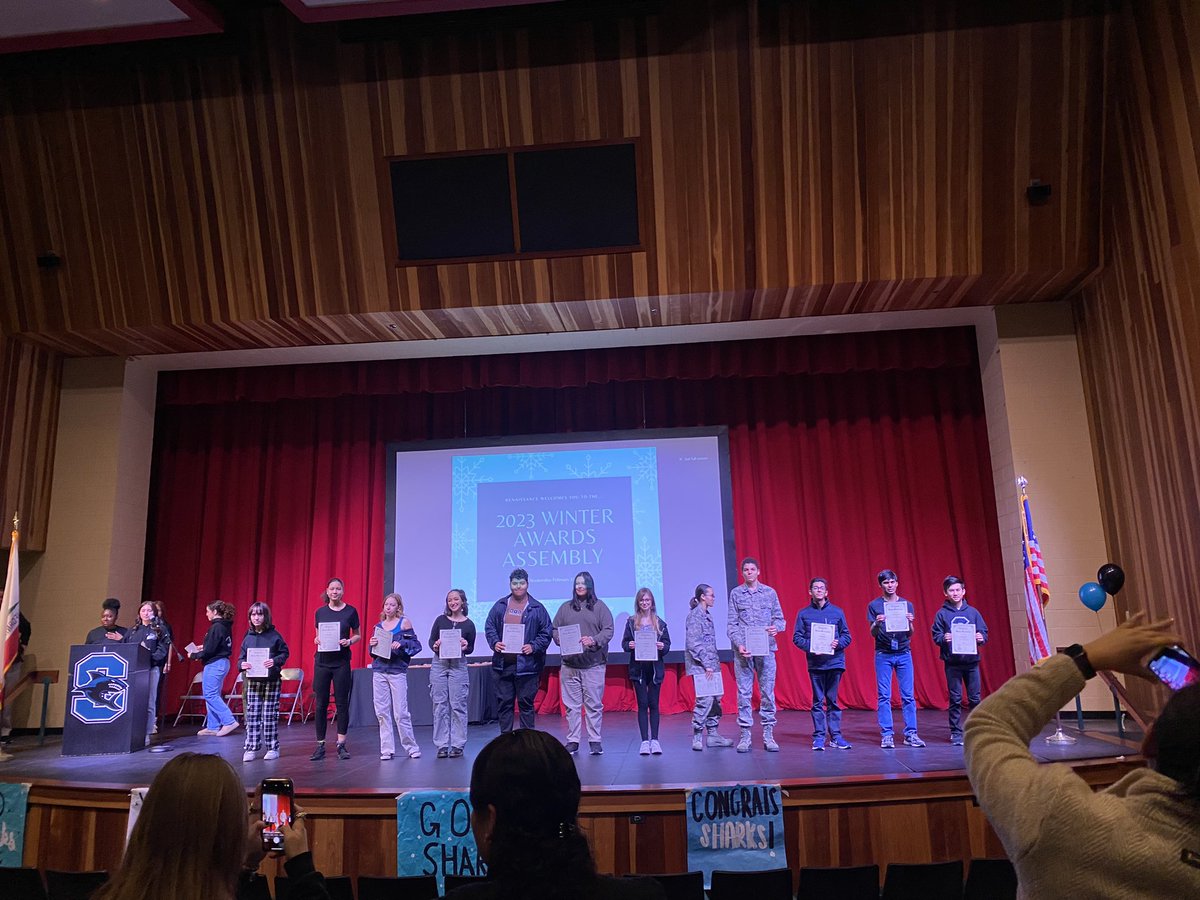Renaissance_SHS's tweet photo. This morning we hosted our 2023 Winter Awards Assembly! Congratulations to all of our sharks! We are so proud of you! Thank you parents and admin for coming out to show your support we appreciate you all! Keep up the good work!! 🥇🦈🖤 #todayatshs #shsbeasahrk https://t.co/nNpKKRUyQx