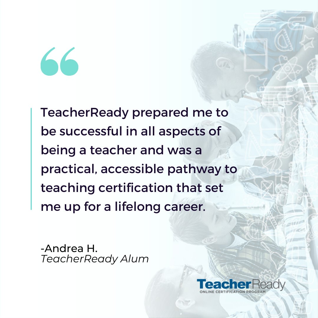 ✅ Practical and accessible
✅ Classroom/teaching preparation
✅ Professional teacher certification
✅ Lifelong career
Who's next? Learn more at teacherready.org!
#beteacherready #teachercertification