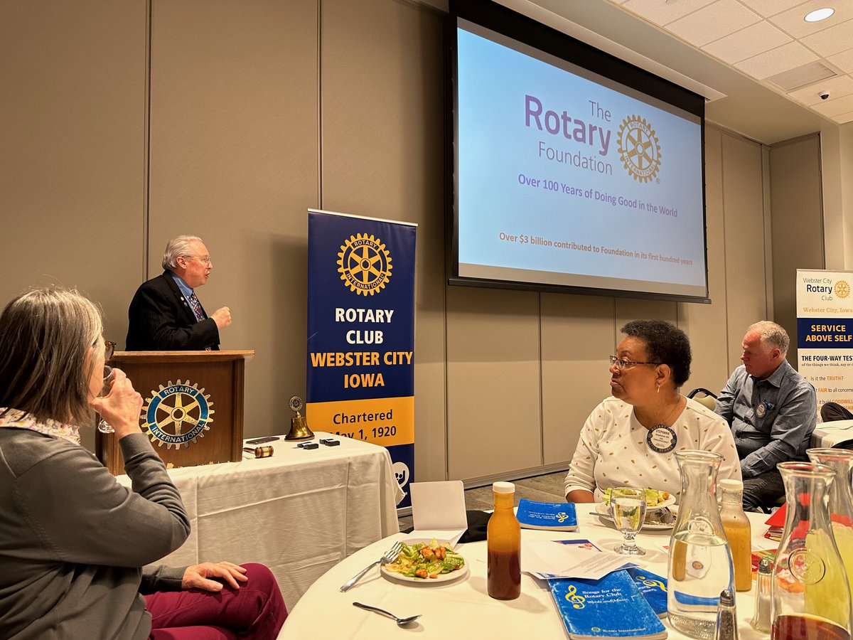 5970Rotary's tweet image. On Monday, Foundation Committee Chair John Wasta and Global and Peace Scholar Chair Chris Lindell met with the Webster City Club and the WC Satellite Club.  They would be happy to speak at your club!