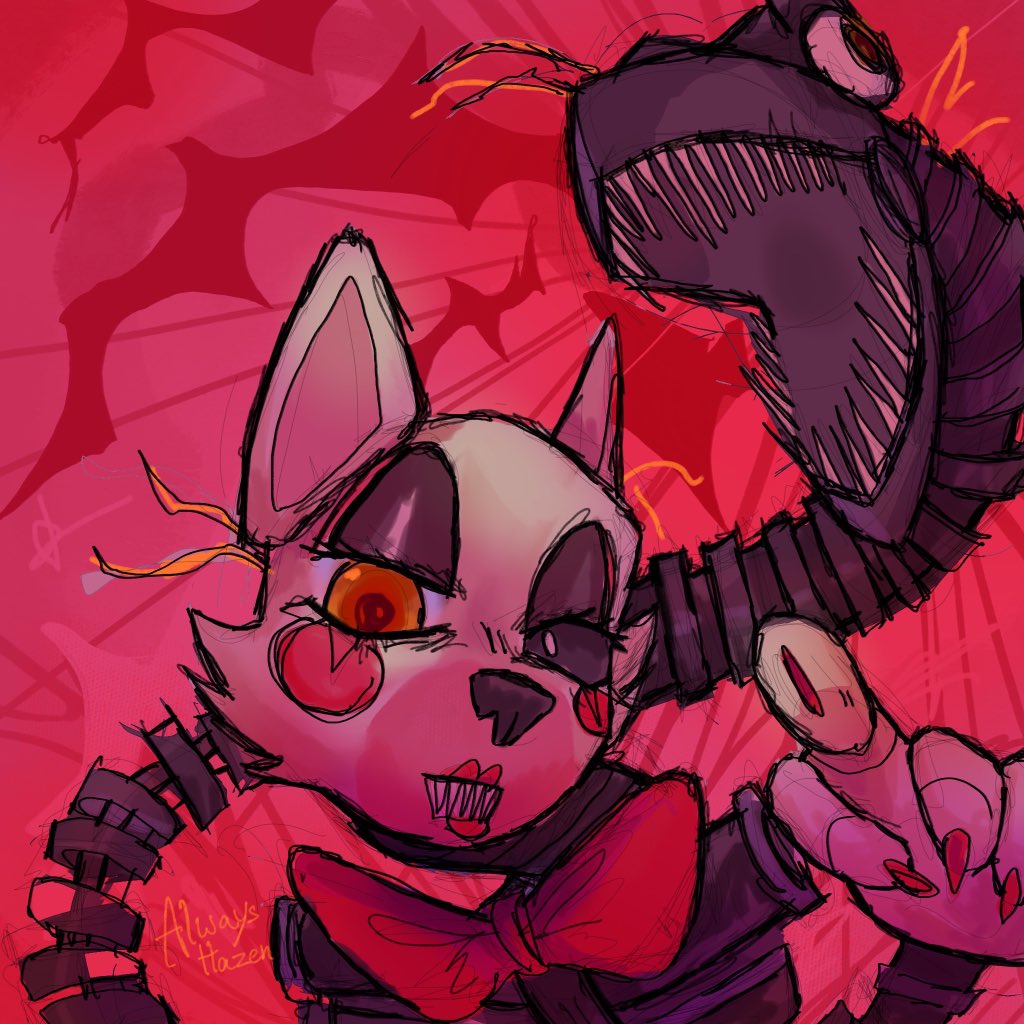 AlwaysHazen's tweet photo. Doodles I did of two of my favorite fnaf characters! (they’re crazy) #FNAF #mangle #springtrap #fivenightsatfreddys https://t.co/tD5GNtlC9m