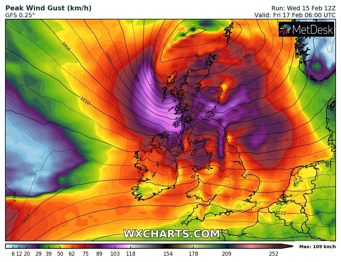 Carlow Weather on Twitter "Latest wind gusts charts for early Friday