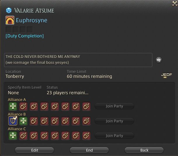 BunInEorzea's tweet photo. It was ICE to meet you all! 
It was very COOL to play black mage.
We are all bing CHILLING

the joke is ice. 

thank you all for joining! https://t.co/ESkpjARTdL