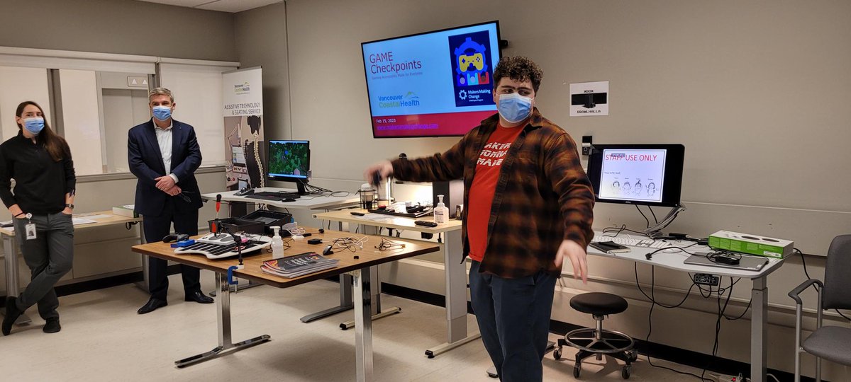 MakerMakeChange's tweet image. Tyler, our resident #AdaptiveGaming expert, is at #GFStrong Rehab Center today demoing gaming gear and training to disability professionals: ow.ly/erCQ50MTmzW

If you're interested in attending, please email info@makersmakingchange.com