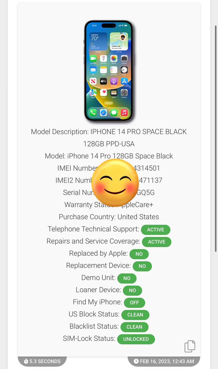 MobiliZeLK's tweet photo. iCloud Clean iPhone 14 Pro Sold By ; COSTCO WHOLESALE USA πΊπΈ has been successfully,
U N L O C K E D βοΈ
#CleanSlow #MobiliZeLK https://t.co/rb2yZ1K14R
