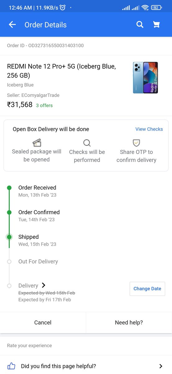 SubhamguptaSeo's tweet image. Order ID - OD327316550031403100

Kindly Delivered Tomorrow ASAP
BECAUSE Product Already Dispatch at AnDispatched to LoadshareAndalSplitODH_DGP

Wednesday 15 February 2023 - 05:50 PM

why u people Fooling to Flipkart customer 

@flipkartsupport @Flipkart @walmartindia