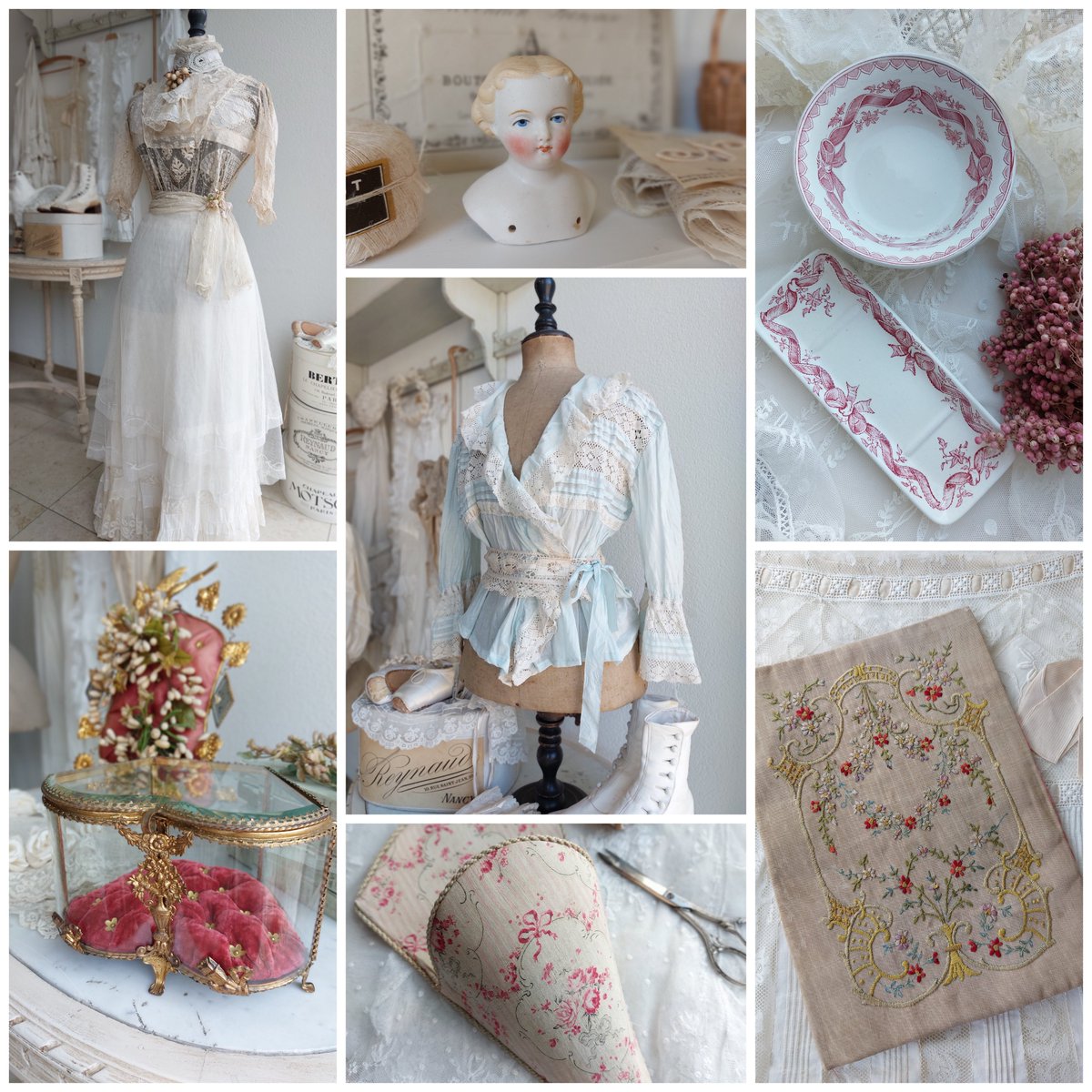 【Xmas♡感謝Sale】1895s年代頃 ヴィクトリアン アンティーク ドレス Victorian OP (Navy Blue) by Antique Beast