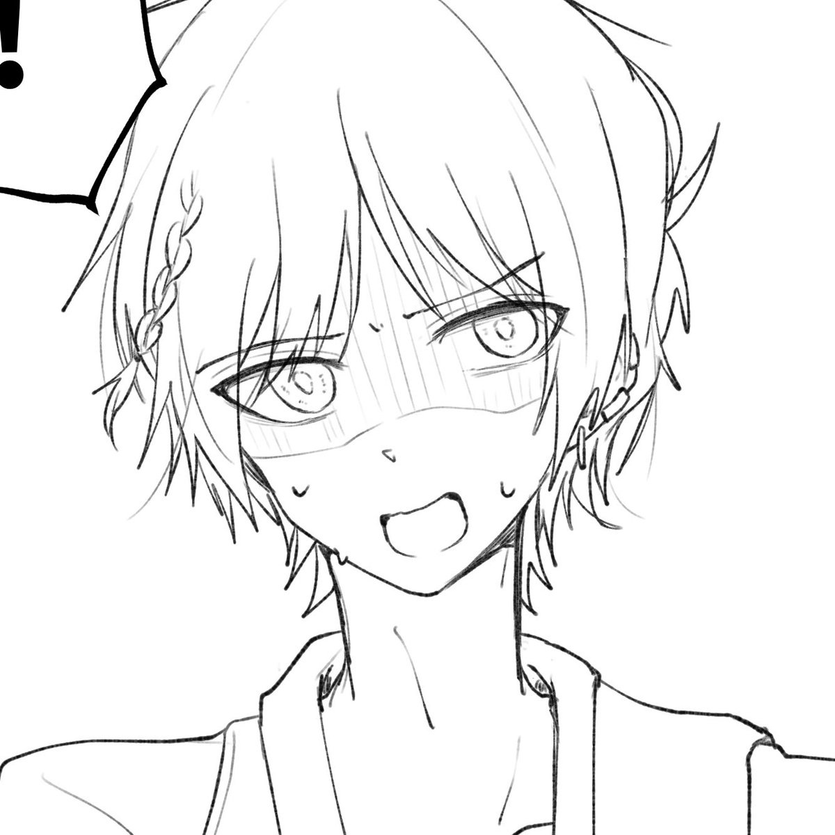 こういう顔する✴️を描くの絶対楽しい!☺️ってネーム描いてたときは思ったけど、楽しいけど描き慣れ無さすぎて何度も描き直してしまう……😂
✴️の顔で表情筋をめいっぱい動かしてるだけだから、違う顔になり過ぎちゃダメなんだよ～～って5回くらい描き直した 
