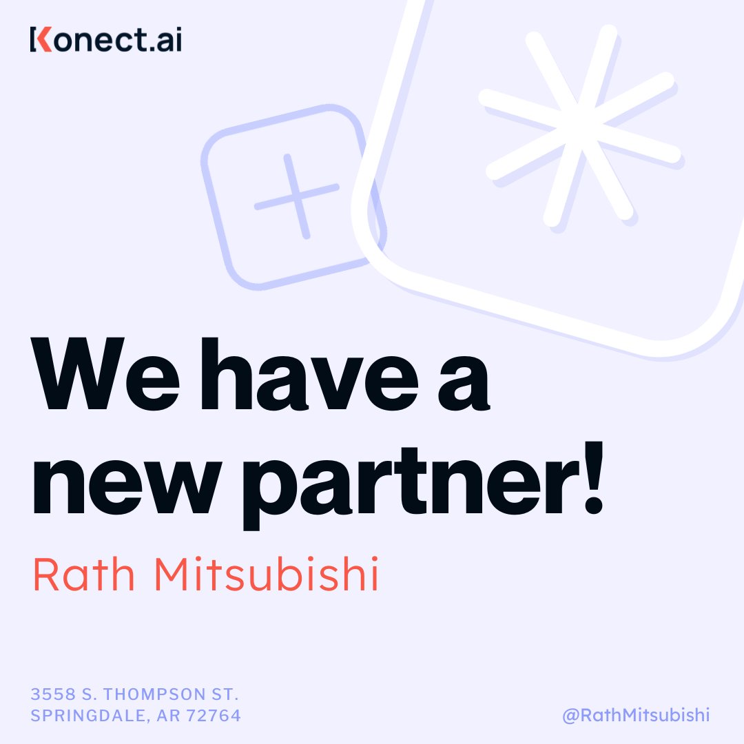 konect_ai's tweet photo. @RathMitsubishi is live with KonectAI's modern technology and now rolling with our customer-first approach. 

We're thrilled to join forces with this innovative dealership! #KonectAI #RathMitsubishi #InnovativeSolutions https://t.co/UkaxzCigW2