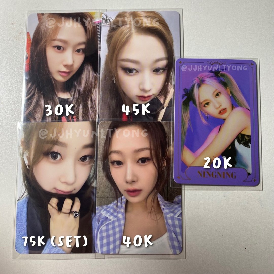 wts / want to sell lfb

♡ pc giselle pink christmas biru, real world, selca tc trading card girls, ar tatto smcu
♡ ningning concept lts
💰 : on pict

✅ incl pack, exc adm 3,2%
✅ proof &amp; condi (by dm)
✅ keep event 🍊 (with dp)

Link co : shp.ee/yieb9u2

📍Pekanbaru