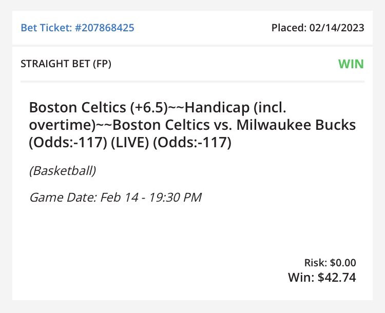 bankedoffniko's tweet photo. Another 💸💸 night. Called out @celtics +6.5 and +7.5 💰💰. 
VIP Discord https://t.co/7xU6ac5uiy

Book used @PlayBUSR https://t.co/IF7xCA7i0J