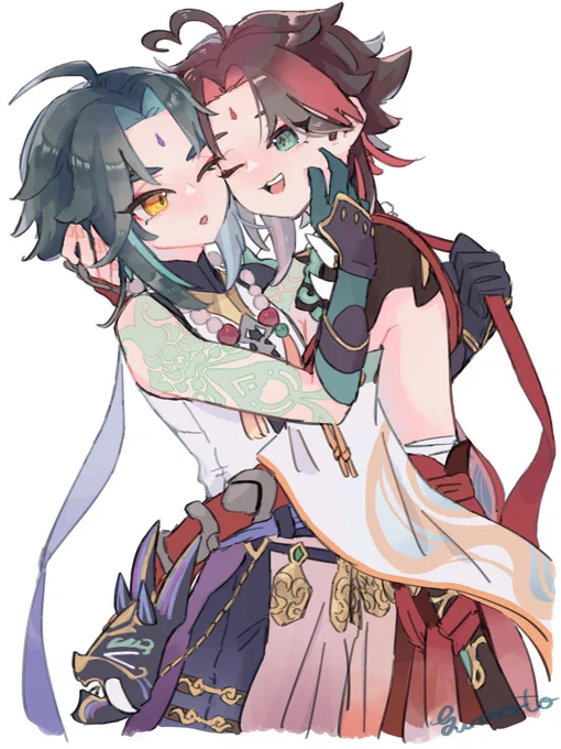 赤しょちゃんとしょちゃんとはにょたじゃなくても百合っぽくしたかったの絵赤しょがいるってだけで別にセンシティブではないけど 