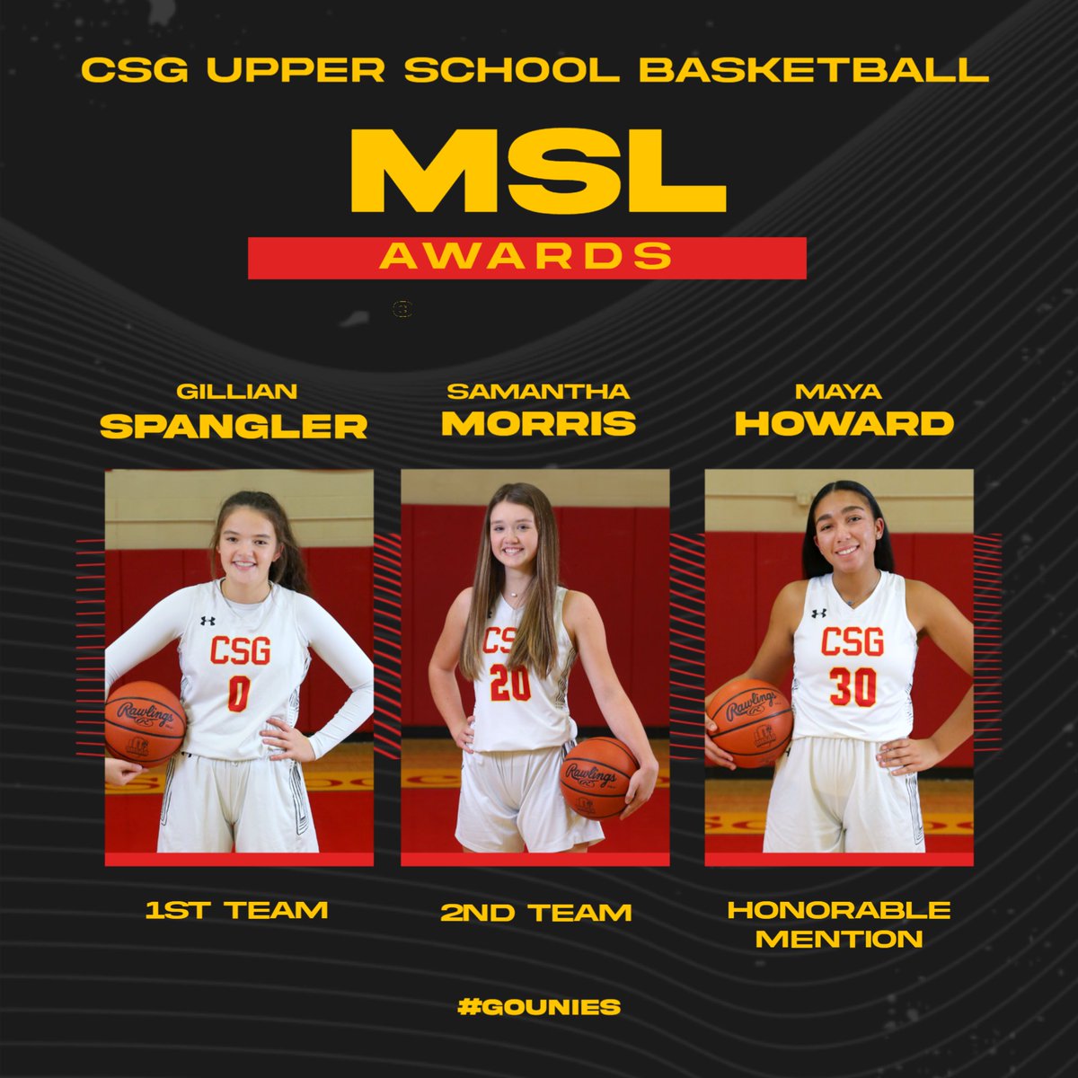 Congratulations to Gillian, Sammy and Maya who all received MSL awards for this season! Great job Unies!!