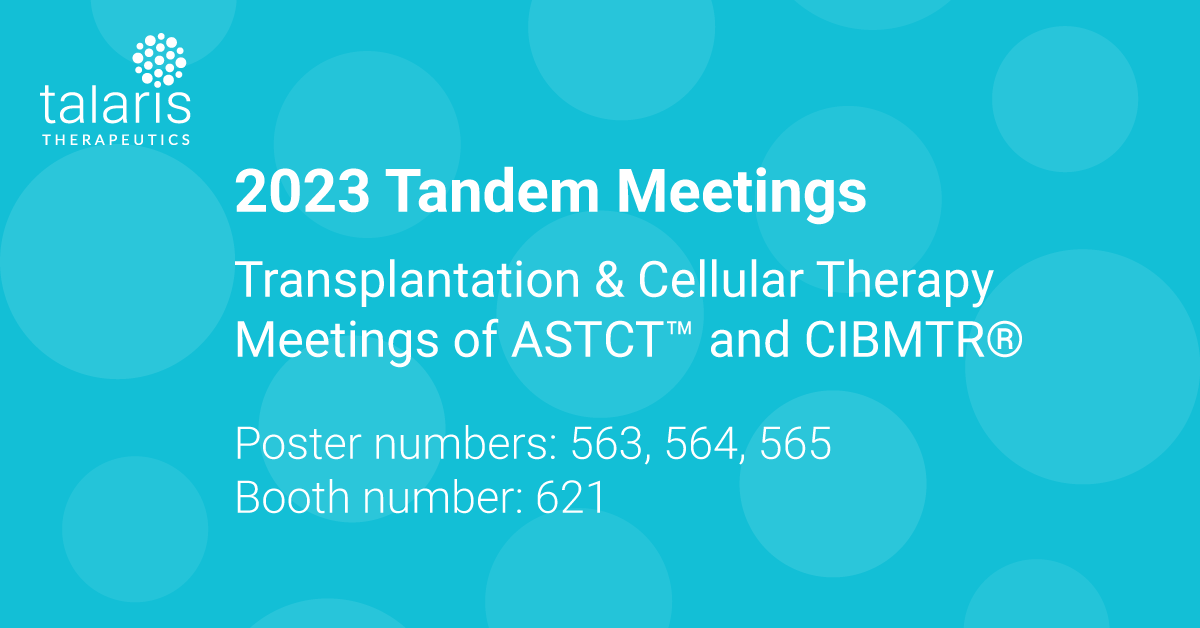 We’re in Orlando for #Tandem23 hosted by <a href="/ASTCT/">ASTCT</a> and <a href="/CIBMTR/">CIBMTR</a> and looking forward to sharing poster presentations on the design of our 3 #celltherapy clinical trials. Stop by our booth to learn more: bit.ly/3kJd0x5