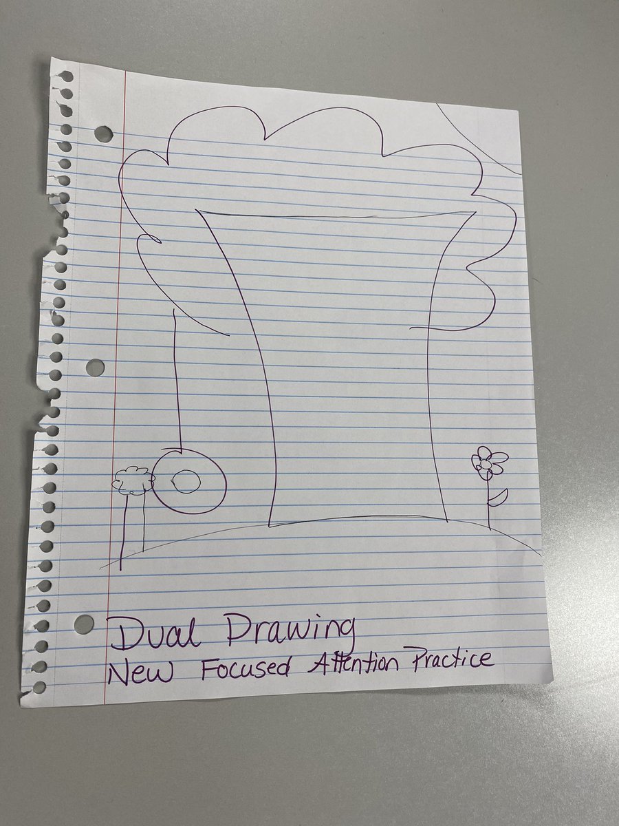 LSC_AEN's tweet photo. Dual drawing as a focused attention practice- We got on the same wave length! #regulation #bellwork #energizers #LSC_AEN #AEN @desautels_phd https://t.co/LR8uy497N9