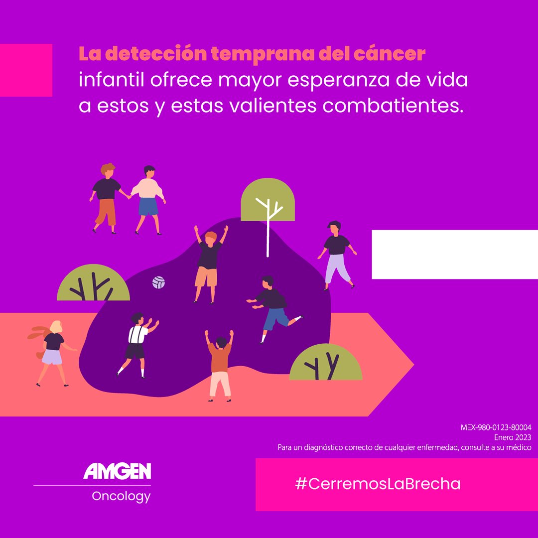 AmgenMexico's tweet photo. El cáncer es una de las principales causas de mortalidad entre niños y adolescentes. En este #DíaMundialDeLaLuchaContraElCáncerInfantil debemos concientizar sobre la importancia su detección oportuna.

#WCD #AmgenOncología #CerremosLaBrecha
#CuidadosMásJustos #CloseTheCareGap https://t.co/jEtQqRFykd