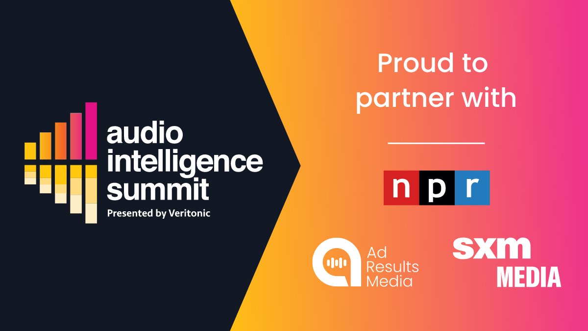 veritonic's tweet photo. 🎉TODAY IS THE DAY!🎉
Kicking off at 1:00pm EST, the 2023 Audio Intelligence Summit is bringing you friends and colleagues from @SXMMedia, @NPR, @AdResultsMedia, @AthleticGreens, @PepsiCo, @SportClips, @Spotify, @ART19, @Indeed, @Amazon, and more! https://t.co/tohJcvDXPf
