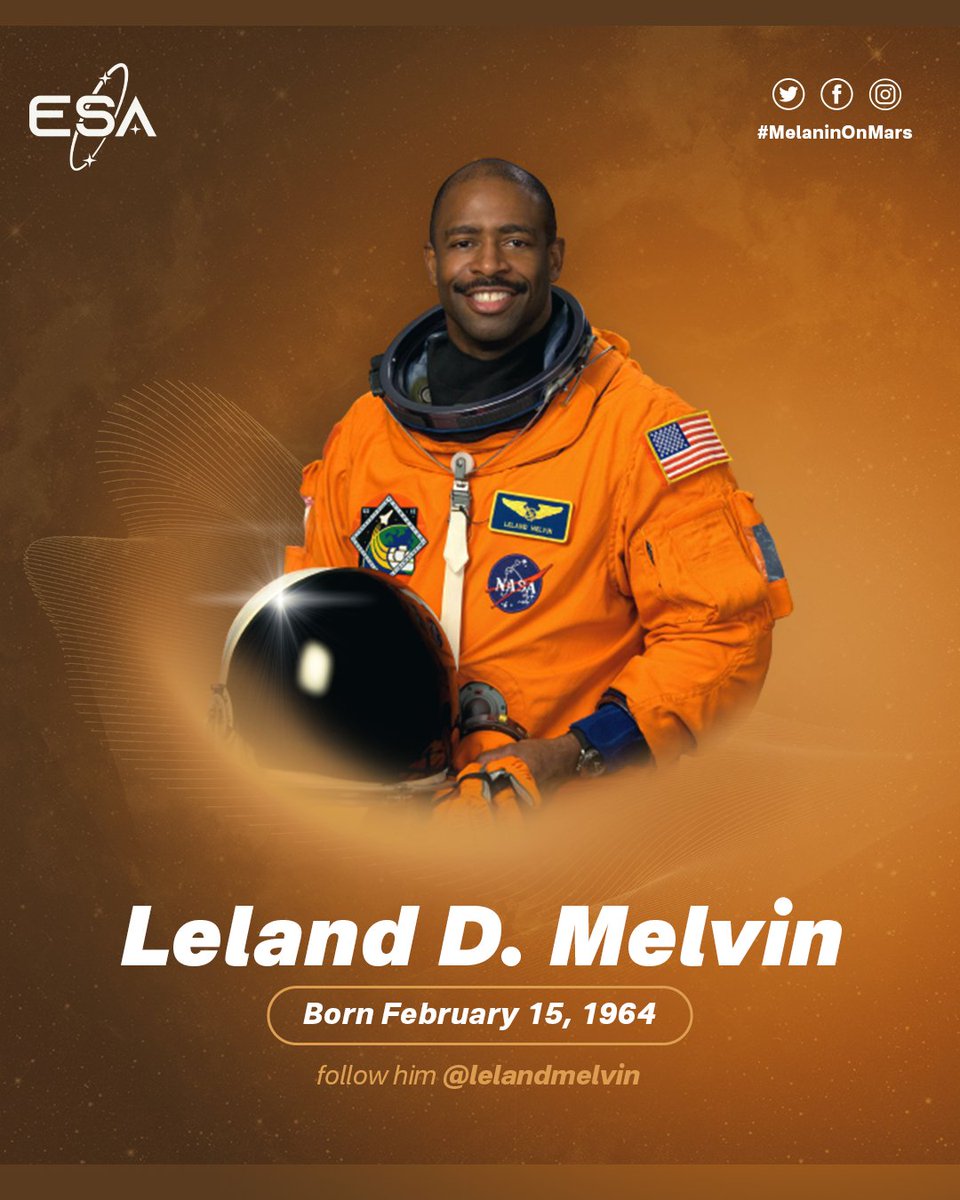 Happy Birthday to former NFL player, chemist, & retired NASA astronaut, Leland D. Melvin. Leland spent over 565 hours in space & is the 13th African American & first former NFL player to fly to space. Leland represents diversity in space! #blackhistorymonth #melaninonmars