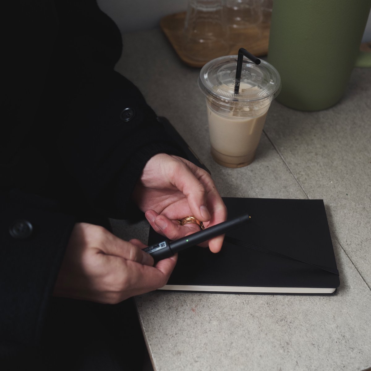 moleskine's tweet image. The @moleskine Smart notebook, the Smart pen, and a cup of coffee: your go-to distraction-free space to capture inspiration in the moment.

Learn more on moleskine.com/smart

#Moleskine #SmartWritingSet