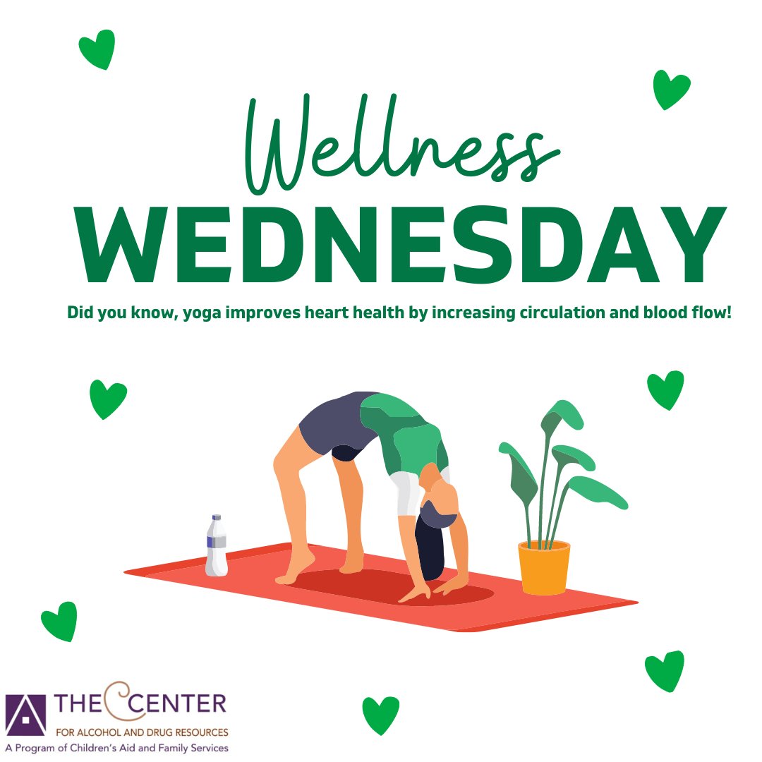 TCADR's tweet photo. Yoga is just one great day to keep your heart healthy. It reduces stress and increases blood flow! Just one hour a day can significantly improve your health! #hearthealthmonth #wellnesswednesday #yoga https://t.co/IwMnrTPKck