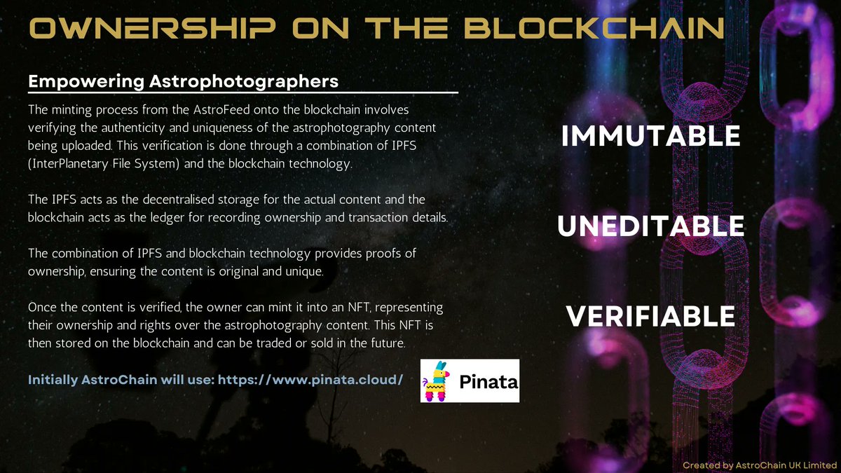 joshtospace's tweet photo. 4 hours to go! 🚀 Our innovative solution has the potential to revolutionise the way we think about #space exploration and ownership. Don't miss out on the chance to be a part of history! #ATCPublicMint #AstroChain

➡️ Mint Site: https://t.co/6efz7Jum6G

#nftcollector #IPFS https://t.co/wspAjK6PJ1