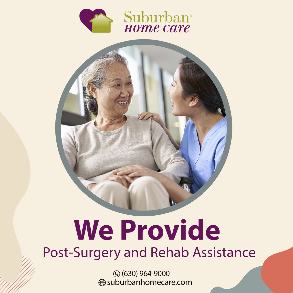 Is it time for home care in DuPage, Kane, Will, or Western Cook County? Our care experts can answer your questions! Call or visit us online (630) 964-9000, suburbanhomecare.com Suburban Home Care is Located in Downer's Grove.
