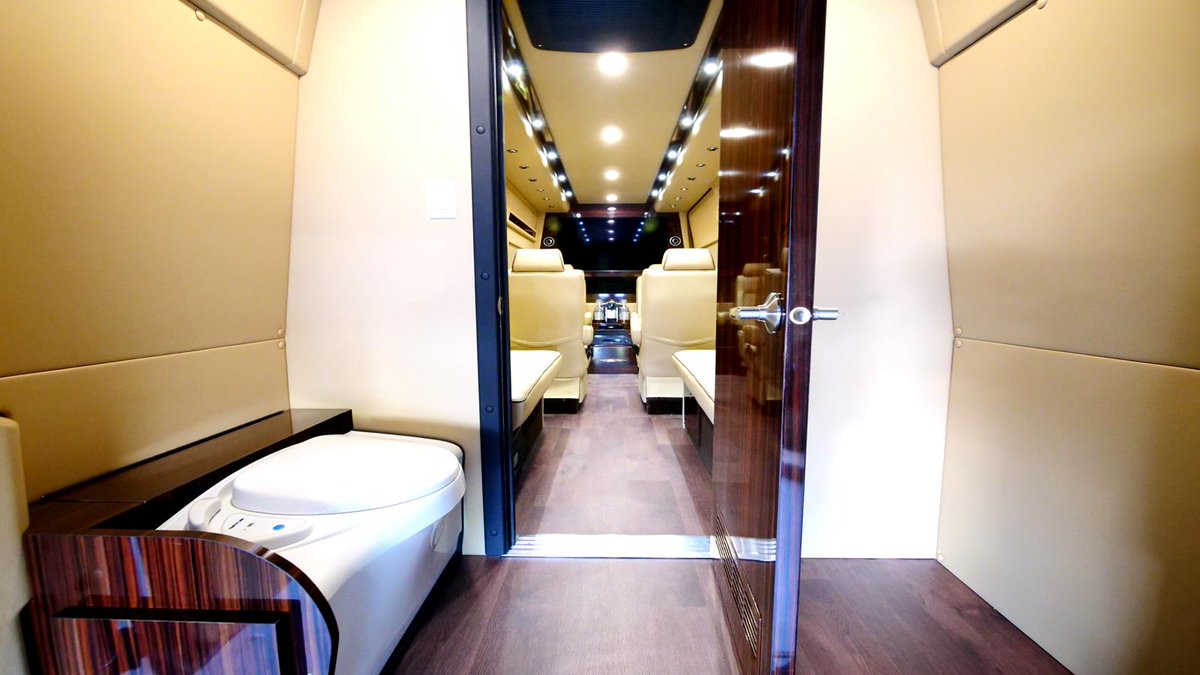 HQCustomDesign's tweet photo. This RV Camper Edition features 4 luxury captain chairs, full bathroom, retractable tables, custom roof, Creston control, motorized window shades, RGB LED lighting, and iPad control.
https://t.co/0z90zPukT0 
.
.
#customization #customvehiclebuild #mercedessprinter #camping https://t.co/s5UQGCJPzg
