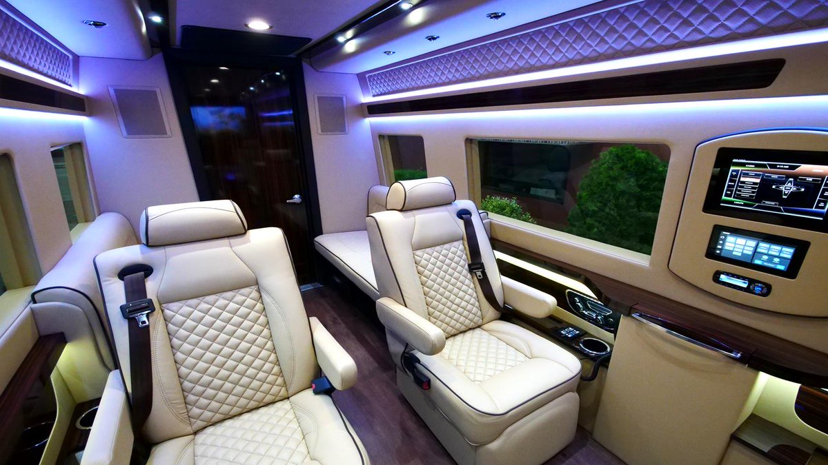 HQCustomDesign's tweet photo. This RV Camper Edition features 4 luxury captain chairs, full bathroom, retractable tables, custom roof, Creston control, motorized window shades, RGB LED lighting, and iPad control.
https://t.co/0z90zPukT0 
.
.
#customization #customvehiclebuild #mercedessprinter #camping https://t.co/s5UQGCJPzg