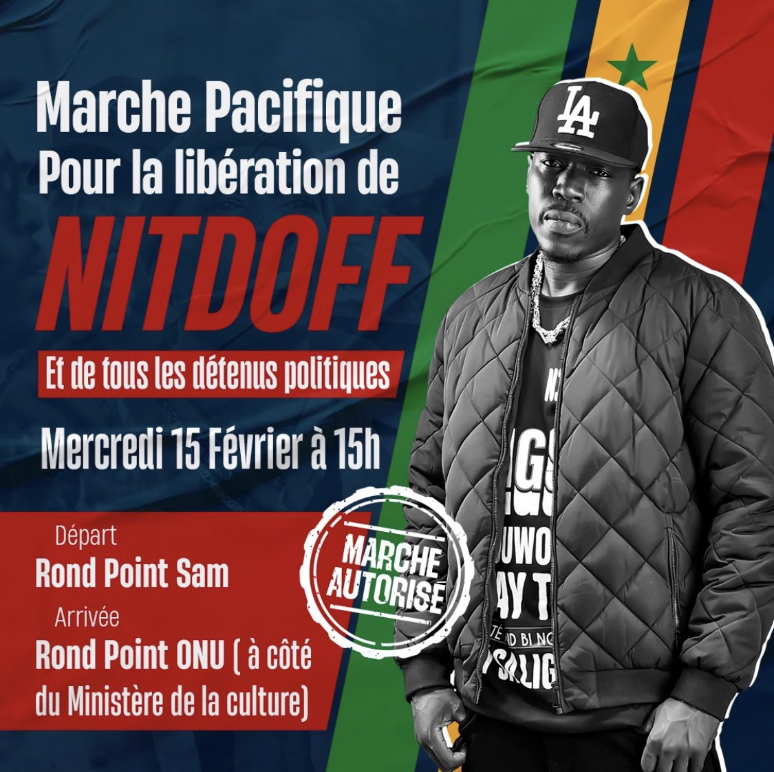 SonkoOfficiel's tweet image. Je me rendrai à la marche de cet après-midi et lance un appel à la mobilisation massive pour la libération de Mor Talla Gueye alias Nitt Doff et de tous les otages politiques.