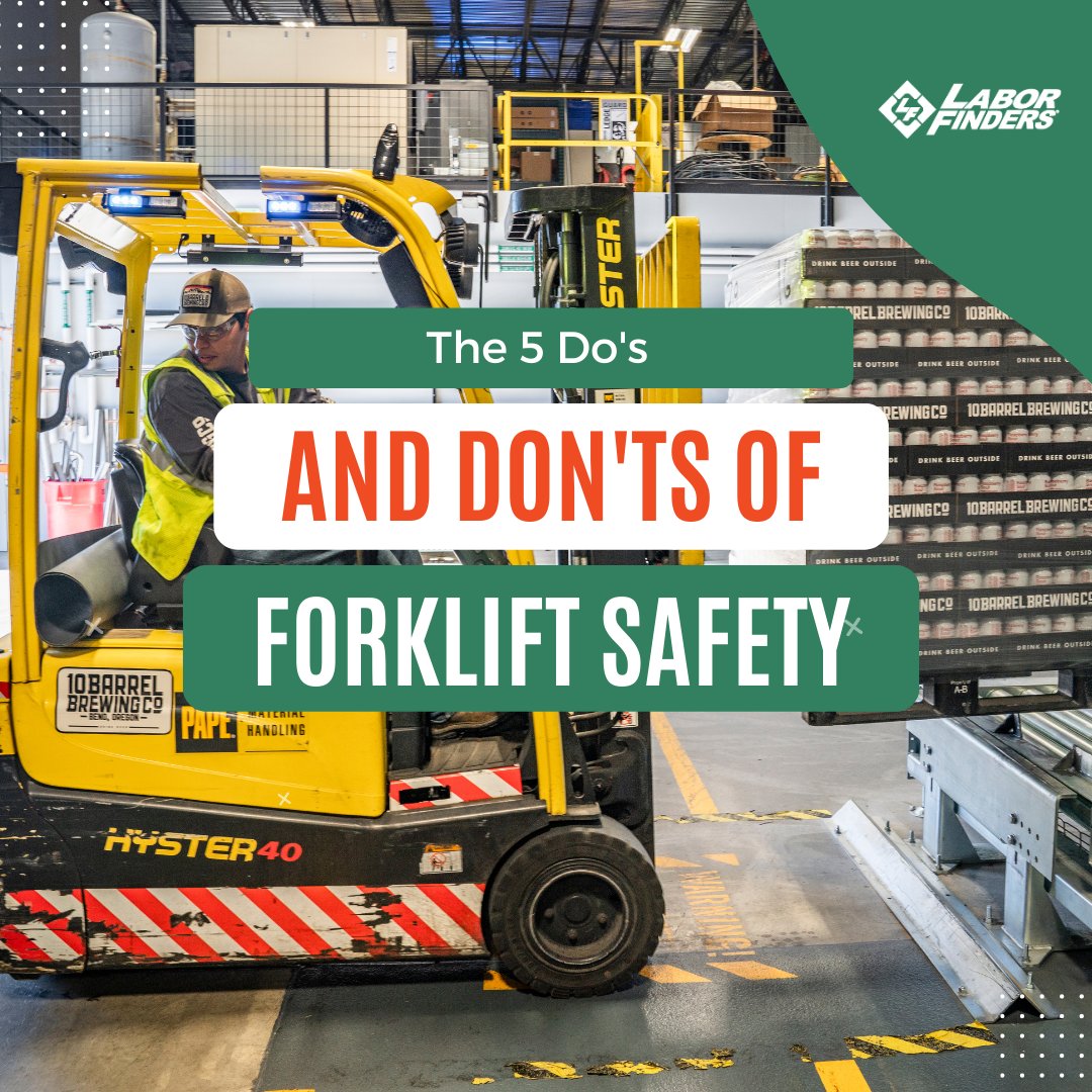 LaborFinders's tweet image. So this is what you DON&apos;T want to do on your next warehouse shift: laborfinders.com/blog/the-5-dos…. #forkliftsafety #forkliftdriver