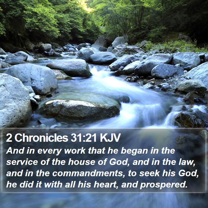 True religion requires cleansing of everything that gets in the way of a relationship with the true God. Hezekiah learned this principle and put it into practice in his kingdom, and he was one of the great good kings who ruled over God's people.

#rbHw
Thought on 2 Chronicles 31