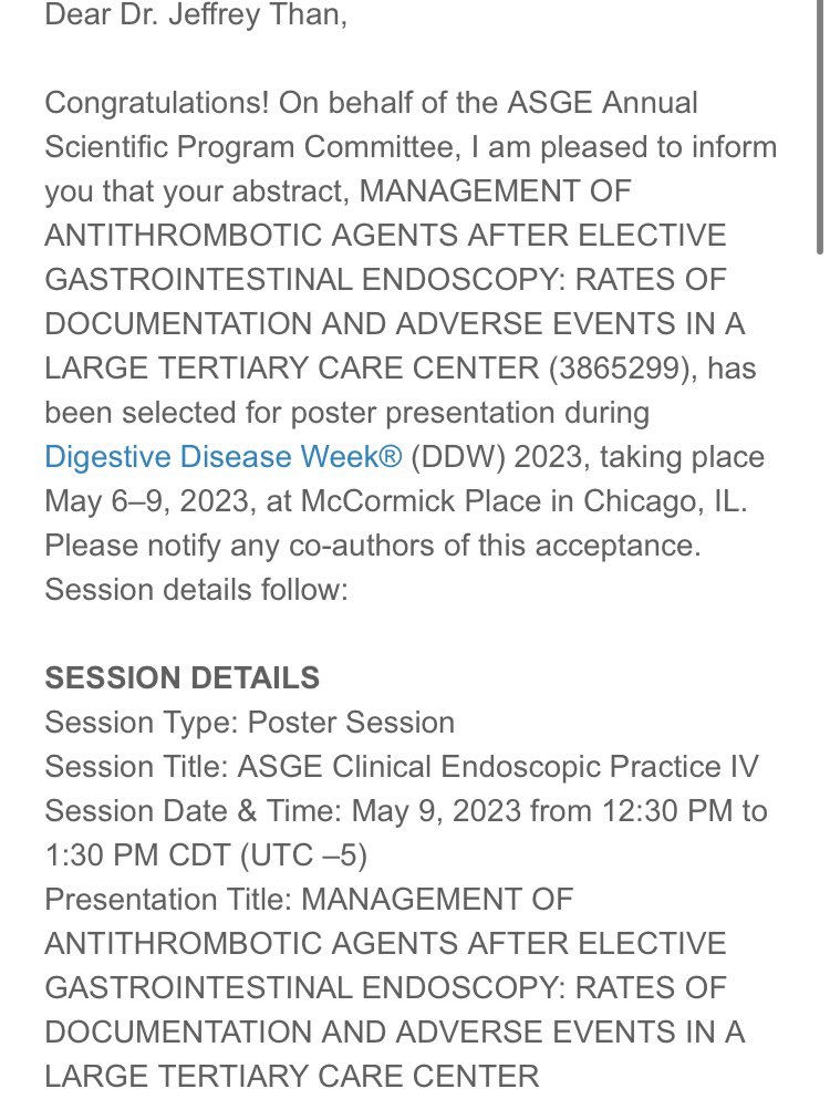 JeffKThan's tweet photo. So excited to present our work at #DDW2023! Thanks to @Scopesdoc and @trod918 for their help and mentorship throughout the process! @DDWMeeting https://t.co/MiLKSSxpyJ