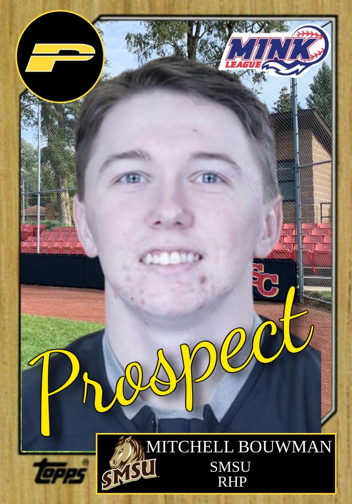 Prospects Club (@prospectsclub) on Twitter photo Adding <a href="/MitchellBouwma3/">Mitchell Bouwman</a> RHP from <a href="/SMSUBaseball/">SMSU Baseball</a> to the 2023 Des Moines Peak Prospects staff!! <a href="/MINKLeague/">MINK League</a> Adding <a href="/MitchellBouwma3/">Mitchell Bouwman</a> RHP from <a href="/SMSUBaseball/">SMSU Baseball</a> to the 2023 Des Moines Peak Prospects staff!! <a href="/MINKLeague/">MINK League</a>