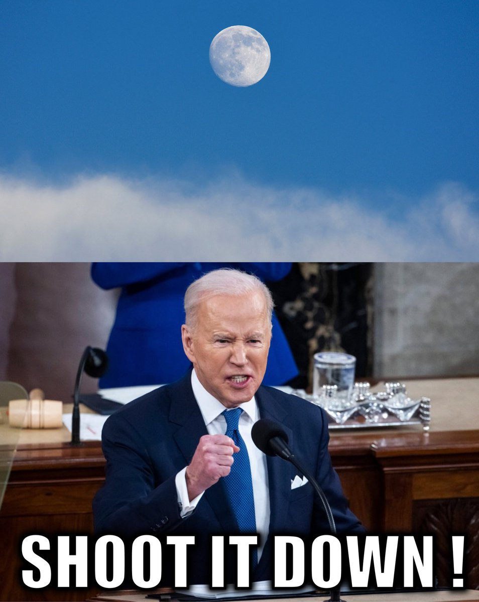 🚨 ÚLTIMA HORA |  JOE BIDEN ORDENA DISPARAR CONTRA LA LUNA

El presidente estadounidense Joe Biden ha ordenado a la Fuerza Espacial de Estados Unidos disparar un misil contra la Luna al verla en el cielo y pensar que China la utilizaba para espiarle cuando iba al baño.