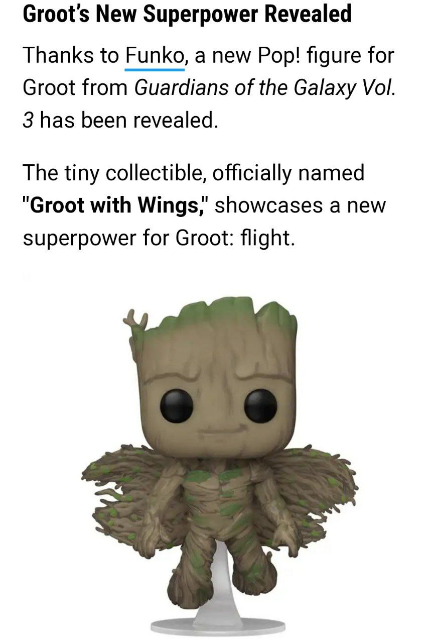 Funko POP! Marvel Guardians of the Galaxy Vol 3 Groot with Wings, funko pop  groot 