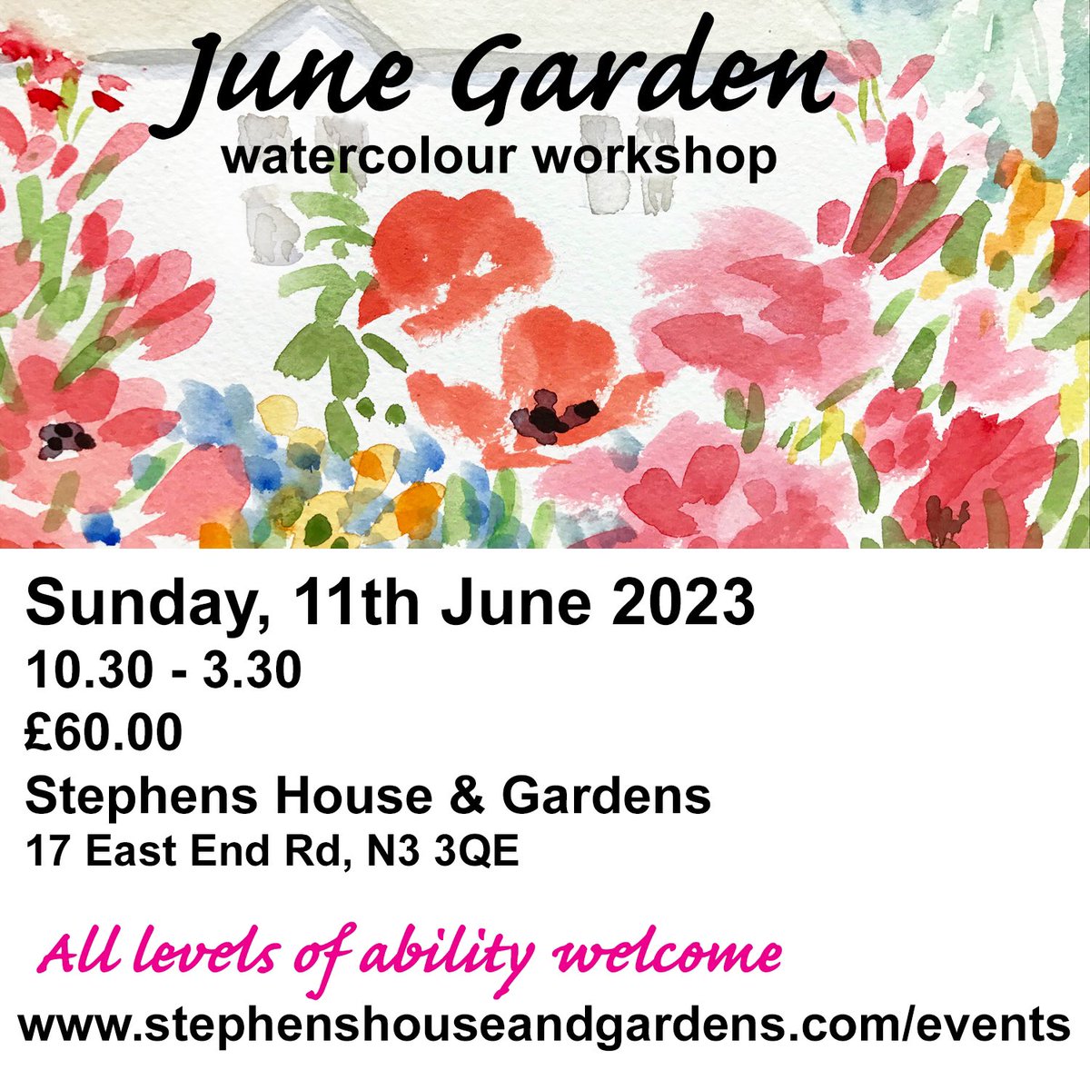 LauraFishman's tweet photo. Just added! #Watercolour #workshop @stephenshouse &amp; Gardens • To book: https://t.co/DpYdyHYjoO https://t.co/xMyiZU48YW
