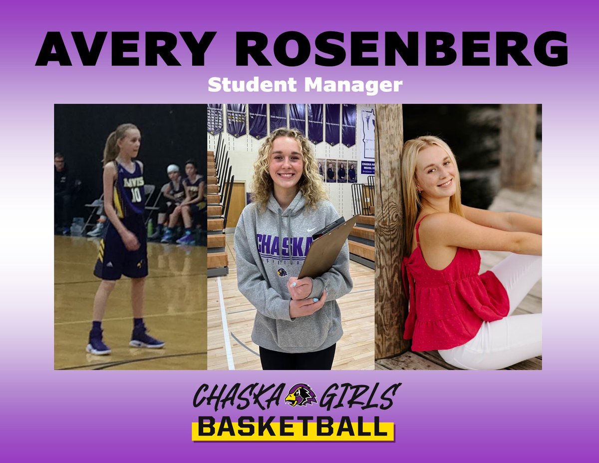 Senior week continues and we are proud to honor our team manager Avery Rosenberg.  Avery will be attending MN State-Mankato and playing volleyball next fall. Thanks for all you do Avery!