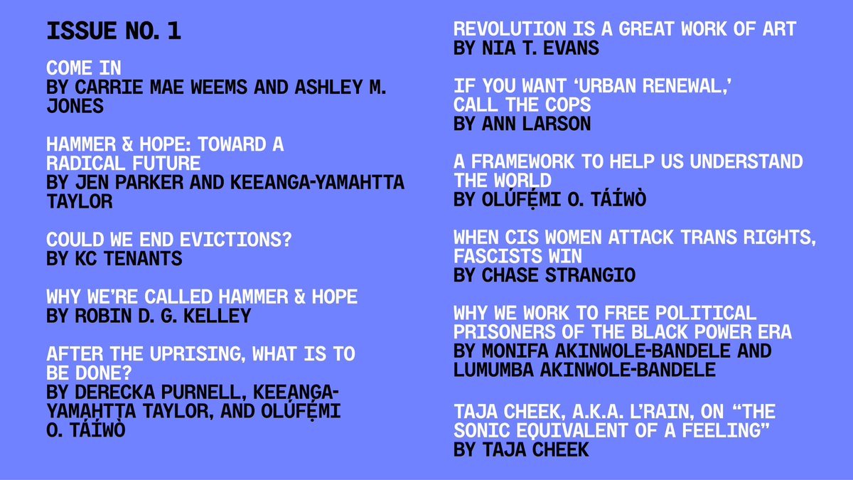 Keeanga-Yamahtta Taylor (@keeangayamahtta) on Twitter photo After the uprisings <a href="/JenParker393/">Jen Parker</a> & I wanted to read & hear from folks organizing & thinking about how we change our current condition. It didn't exist so we made our own. We hope you read it. Share it. Sign up to get it. It's free. Hammer & Hope is live today. After the uprisings <a href="/JenParker393/">Jen Parker</a> & I wanted to read & hear from folks organizing & thinking about how we change our current condition. It didn't exist so we made our own. We hope you read it. Share it. Sign up to get it. It's free. Hammer & Hope is live today.