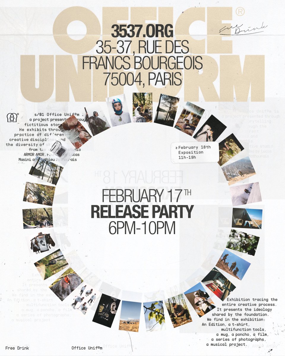 ARMORAMOR_'s tweet image. GARDEZ VOTRE DATE ! On vous attends là bas !
🏔OFFICE UNIFORM au 3537.org 🏔
17/02 : 18h à 22h et 18/02 : 11h à 19h
35-37 Rue des Francs Bourgeois, 75004 Paris