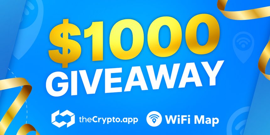 🚀 The Crypto App &amp; WiFi Map are teaming up on a $1,000 #giveaway! 🎉 

<a href="/TheCryptoApp/">The Crypto App</a> is your all-in-one solution for portfolio tracking &amp; crypto news 

🎁 $1,000 worth of $WIFI
🏆 10 lucky winners

✅ Like, RT &amp; tag 3 friends
✅ Complete: get.thecrypto.app/wifimap-social

#token #web3